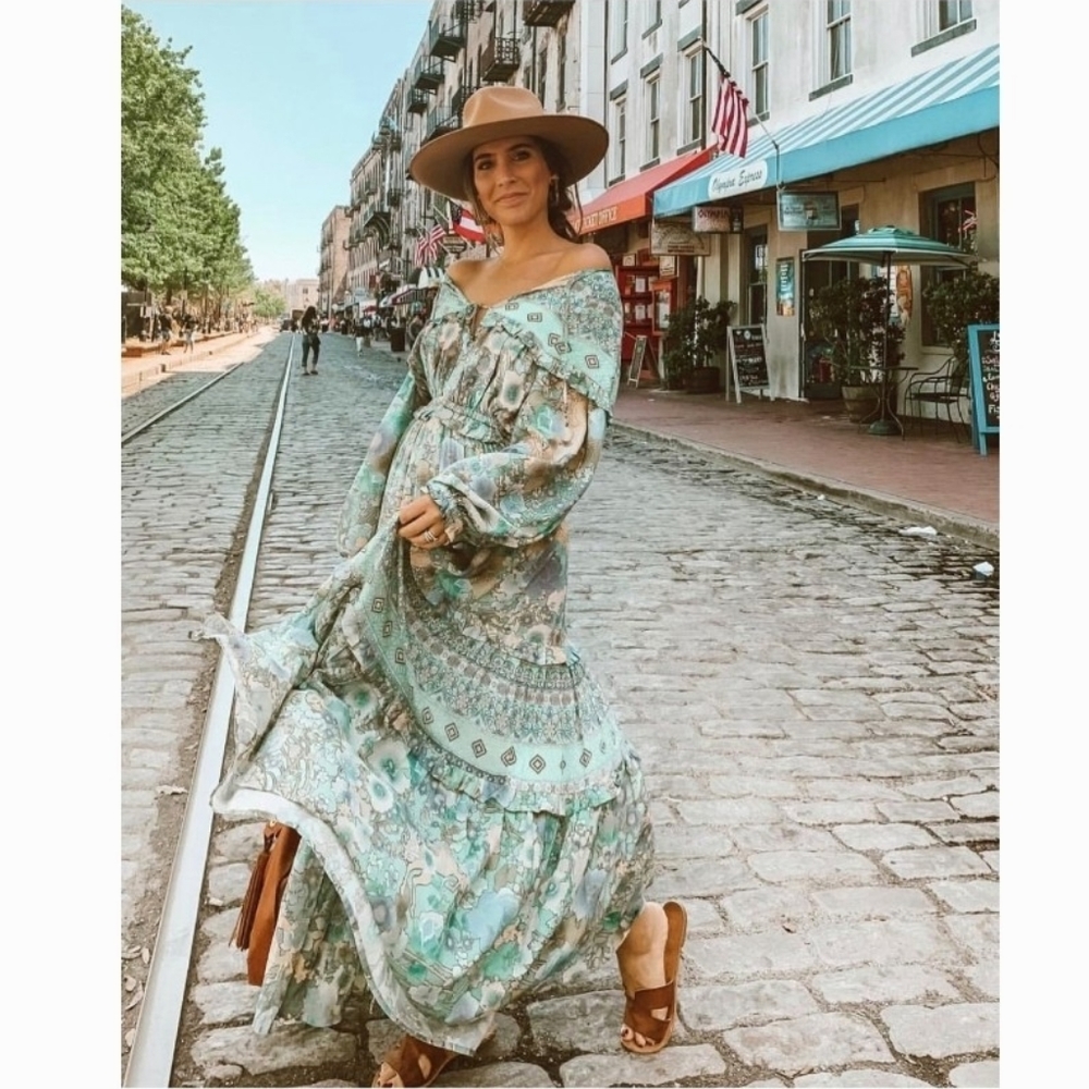 New spell free people amethyst maxi gown turquoise - Picture 4 of 16